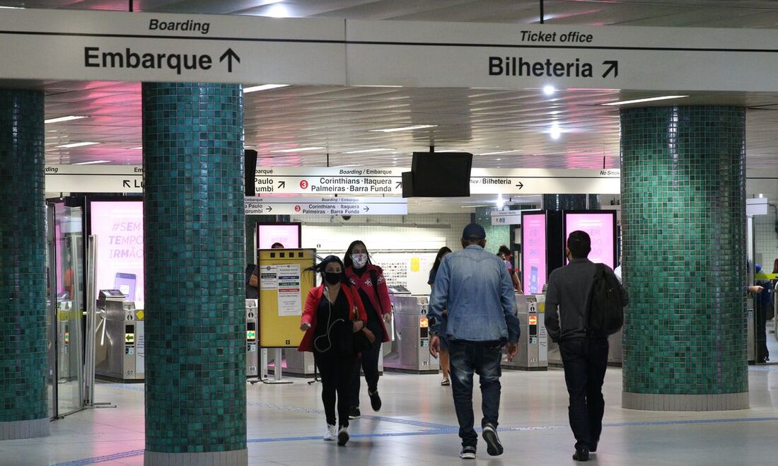 Metrô pessoas pandemia