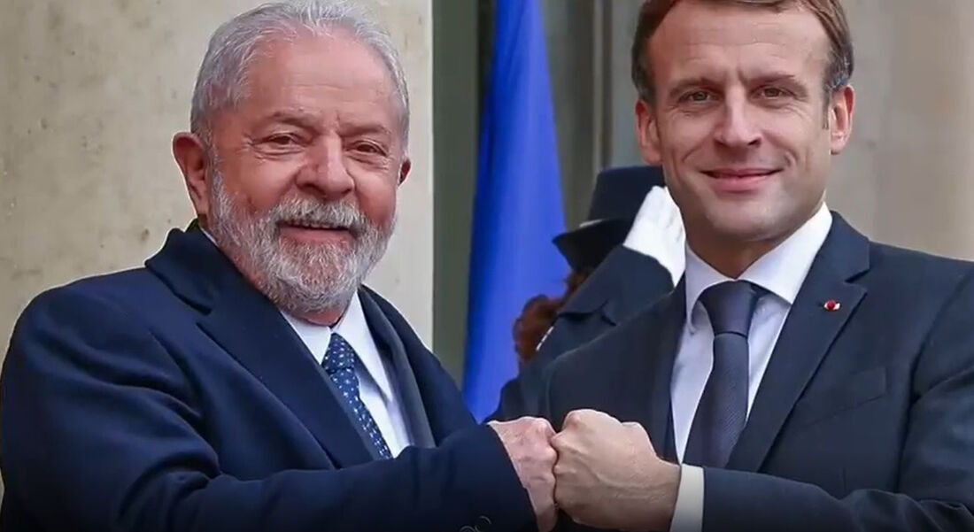 Encontro do presidente do Brasil, Lula e Emmanuel Macron, presidente francês