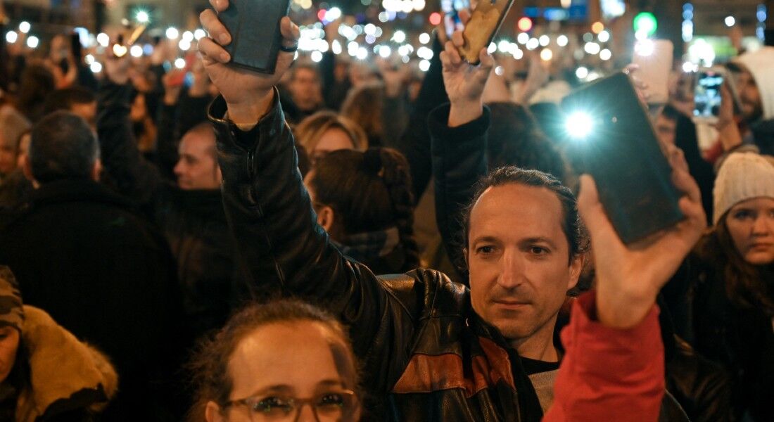 Manifestantes na Espanha