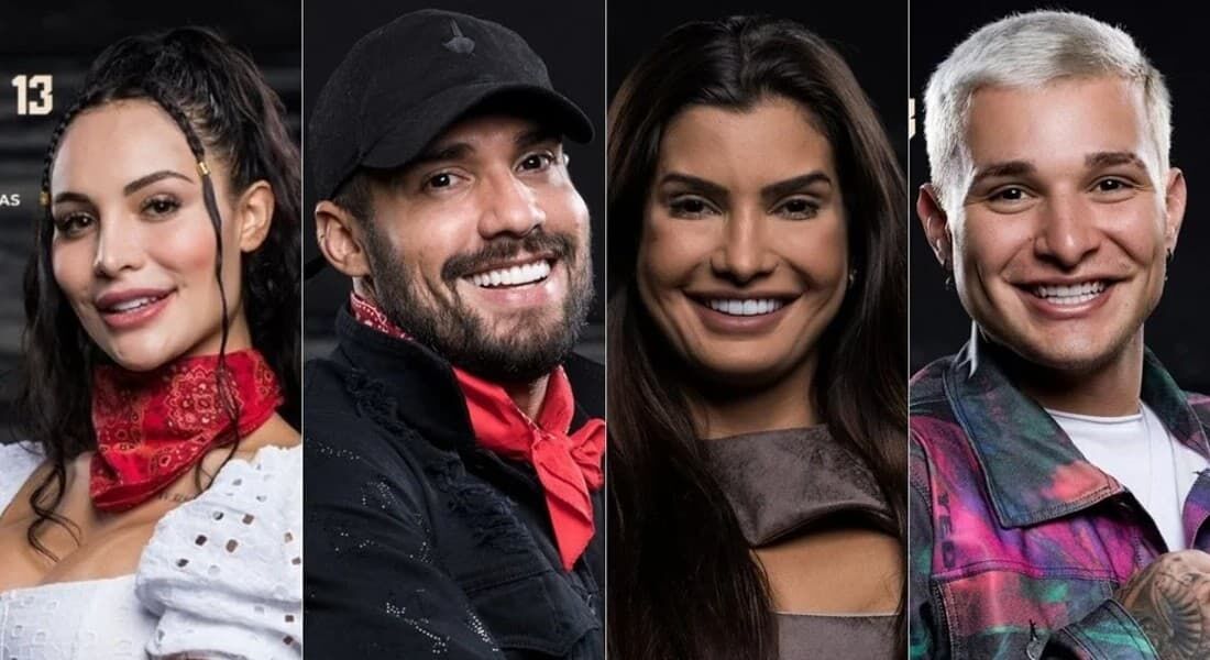 Aline Mineiro, Bil Araújo, Marina Ferrari e MC Gui formam a roça