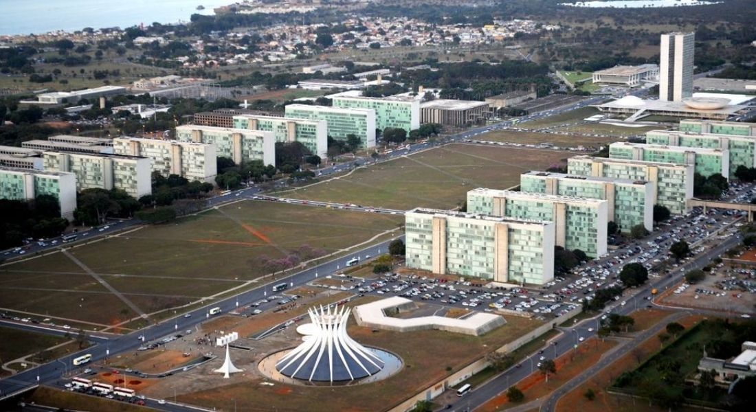 Vista aérea da Esplanada dos Ministérios em Brasília-DF