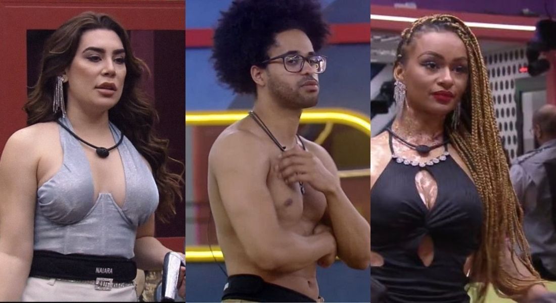 Naiara Azevedo, Luciano Estevan e Natália Deodato formam o primeiro paredão do BBB 22