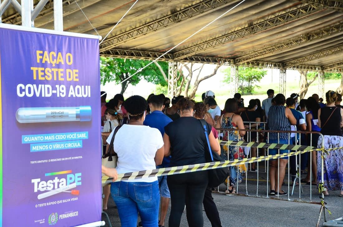 Testagem para Covid no Centro de Convenções