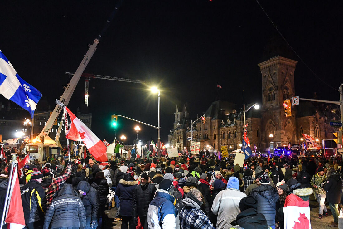 Protestos em Ottawa, capital do Canadá 