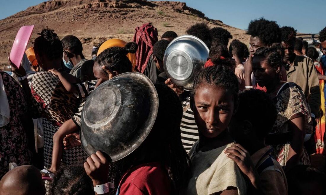 As crianças são as principais afetadas pela fome na Etiópia, por exemplo 