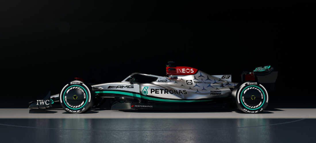 Carro W13, novo modelo da Mercedes na F1