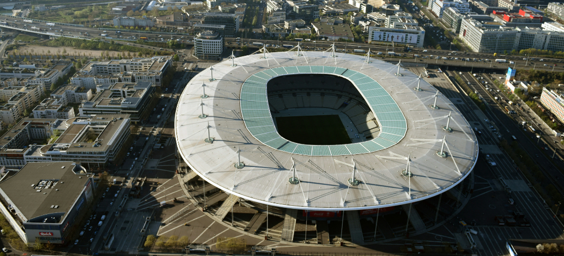 Vista de cima do Estádio francês que será o palco da final da Champions League.