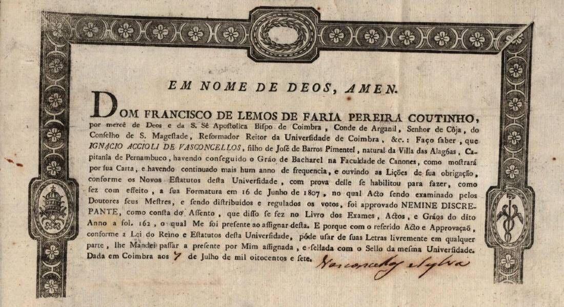 Um dos documentos que aborda assuntos pré e pós-coloniais entre Brasil e Portgual