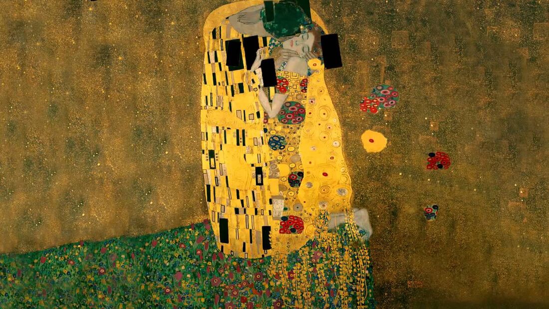 Obra "O beijo", de Gustav Klimt 