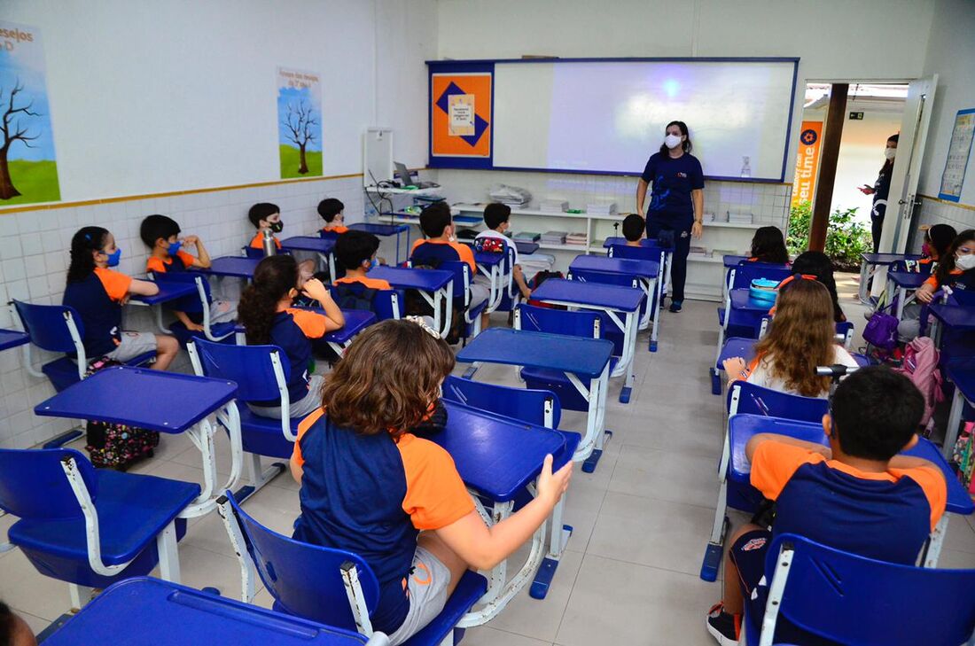 Volta às aulas nas escolas particulares. Na foto, Colégio Saber Viver