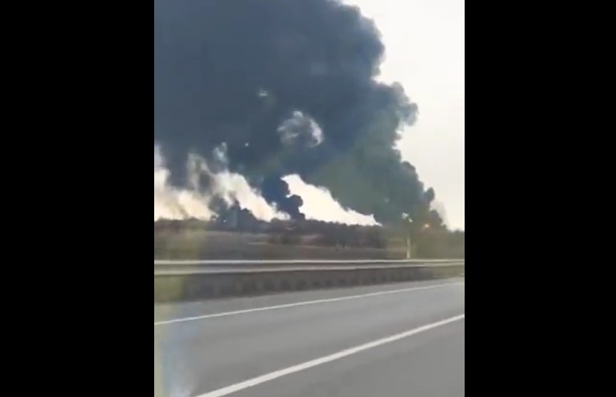 Imagem do ataque no aeroporto de Vínnytsia