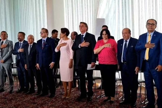 Presidente Jair Bolsonaro em evento com líderes religiosos, no Palácio da Alvorada