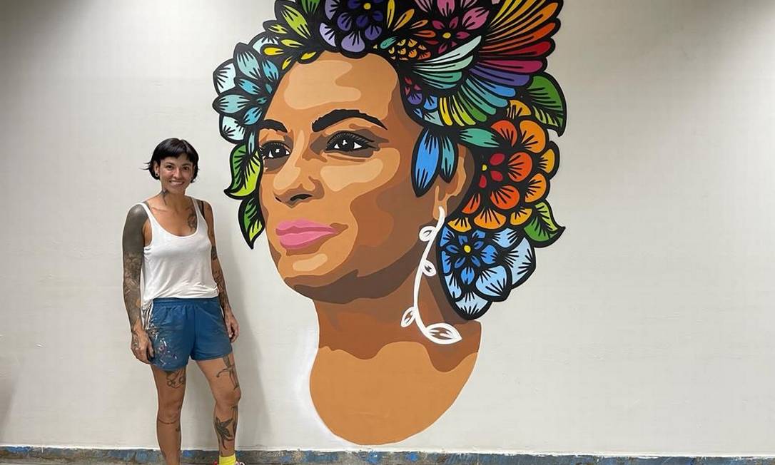 Rafa Mon e seu novo mural em homenagem a Marielle