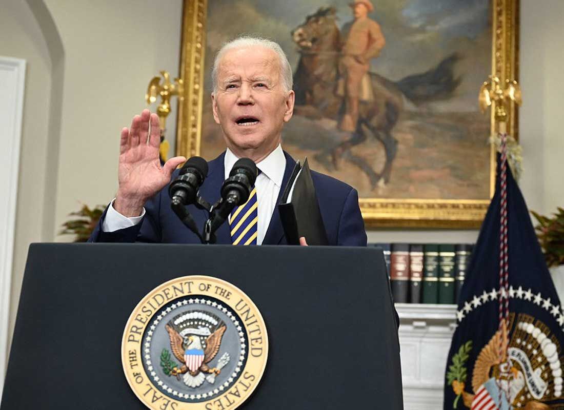 Joe Biden no anúncio do embargo