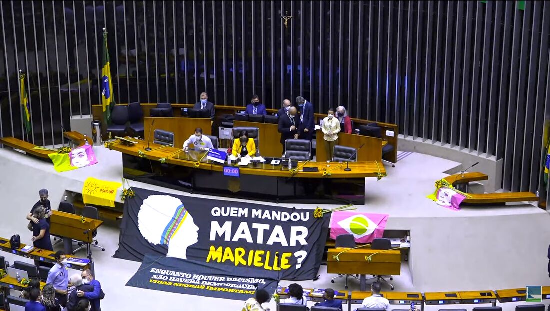 Plenário da Câmara Federal em homenagem a Marielle Franco 