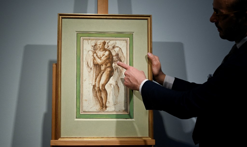 O desenho, datado do final do século XV, foi anteriormente atribuído à escola de Michelangelo e deve ser vendido por mais de 30 milhões de euros na casa de leilões Christie's em Paris, em 18 de maio de 2022