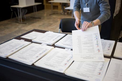 Cédula de votação na eleição da Eslovênia 