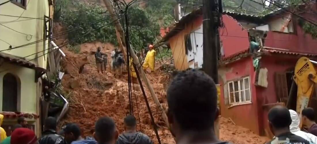 Desabamento em Angra dos Reis, após fortes chuvas 