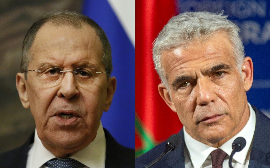 Chanceler russo, Serguei Lavrov e ministro das Relações Exteriores de Israel, Yair Lapid