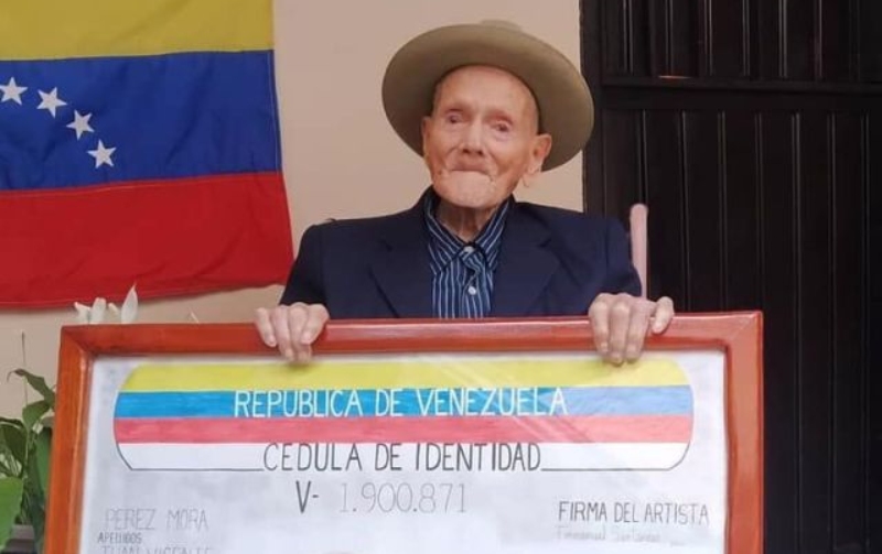 Nascido em 27 de maio de 1909 na cidade de El Cobre, estado de Táchira, no oeste da Venezuela, Pérez é oficialmente o homem "mais velho", assegurou o Guinness World Record