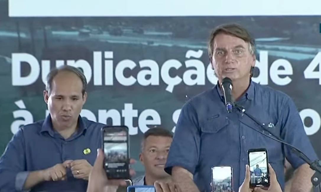 O presidente Jair Bolsonaro durante evento em Sergipe nesta segunda-feira