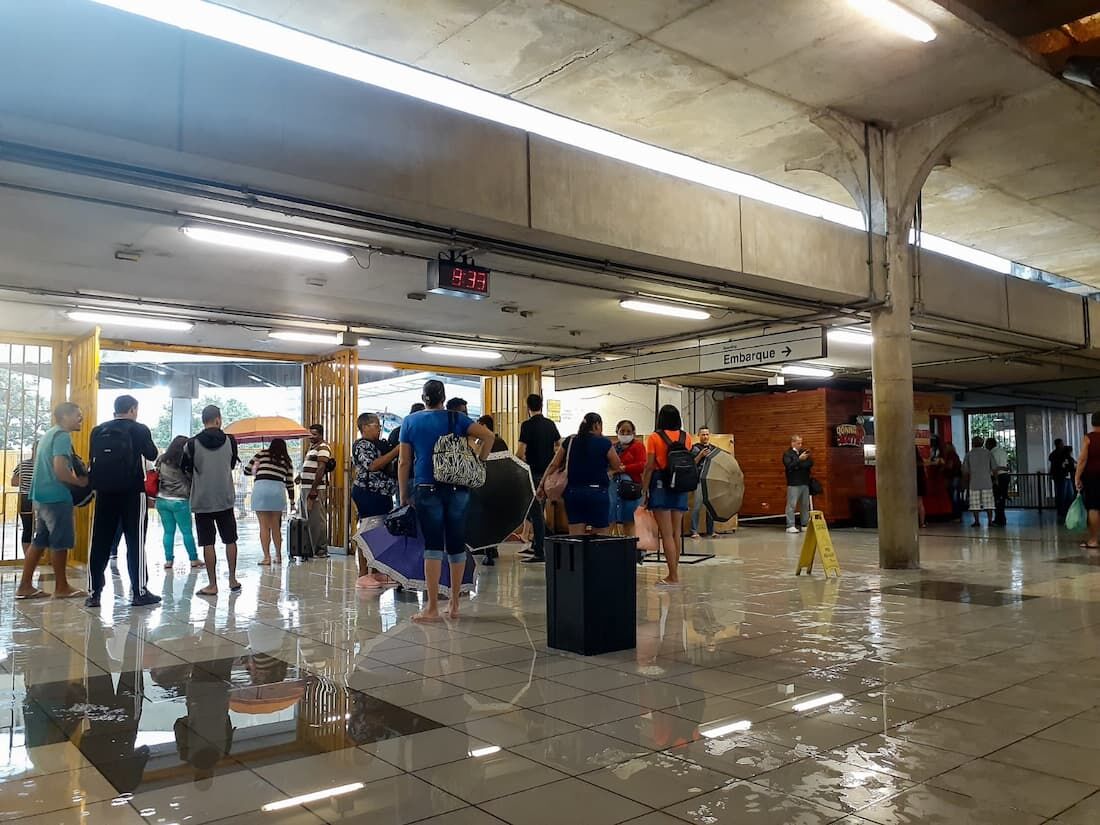 Estação Central do Metrô do Recife na manhã deste sábado (28)