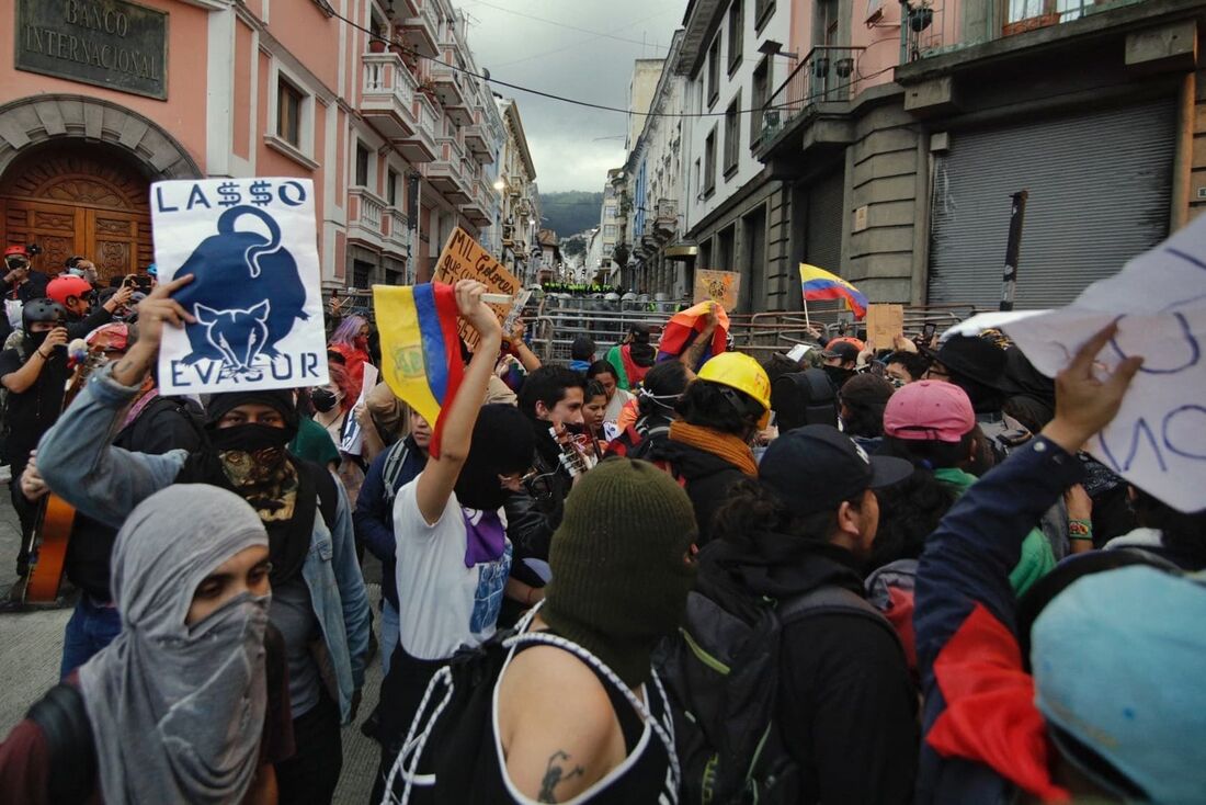 Manifestação indígena no Equador