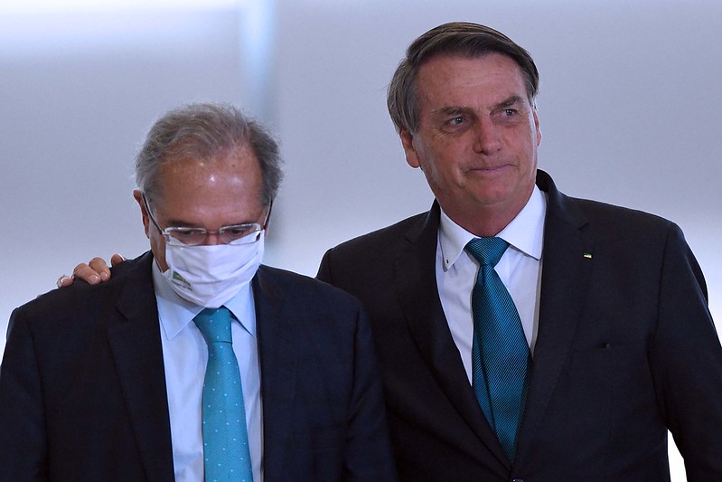 Presidente do Brasil Jair Bolsonaro e ministro da economia Paulo Guedes