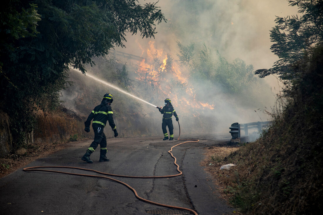 Onda de calor causa incêndios florestais na Itália 