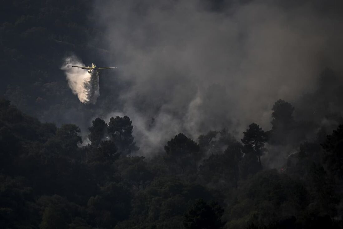 Incêndio em floresta de Portugal 