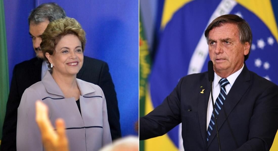 Ex-presidente Dilma e o presidente Bolsonaro