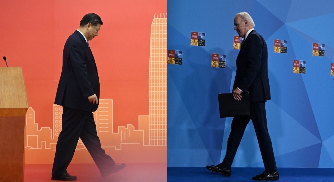 Presidentes da China e dos Estados Unidos, Xi Jinping e Joe Biden