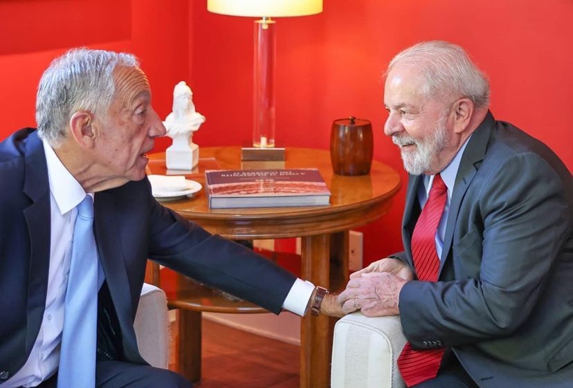 Lula se reuniu com o atual presidente de Portugal, Marcelo Rebelo