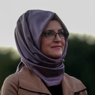 Hatice Cengiz, noiva do jornalista saudita Jamal Khashoggi, assassinado em 2 de outubro