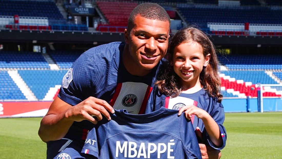 Mbappé e Camille no Parque dos Príncipes, em Paris