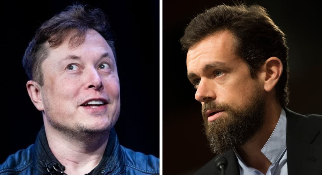 Elon Musk e Jack Dorsey, ex-CEO do Twitter