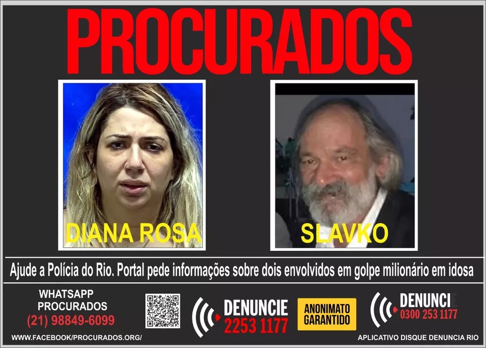 Slavko Vuletic e Diana Rosa, pai e filha, ambos suspeitos de terem participado de golpe milionário