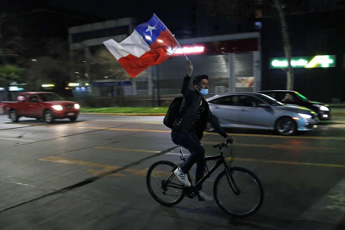 Bandeira do Chile em manifestação 