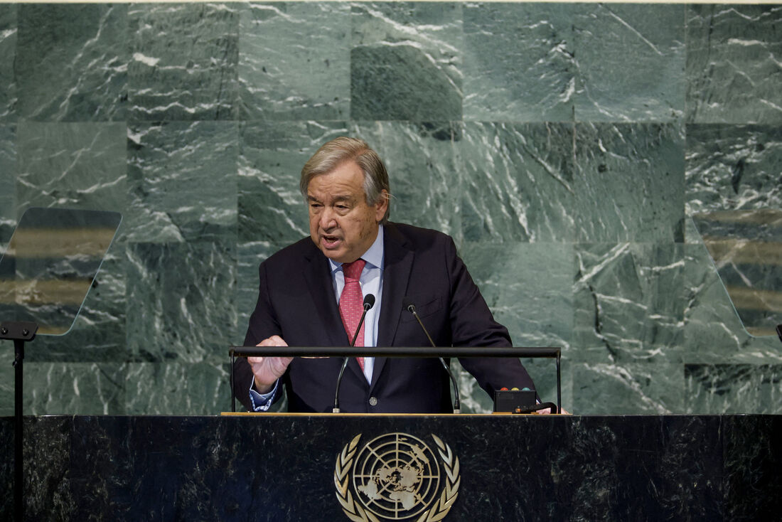 Antonio Guterres, durante a 77ª sessão da Assembleia Geral das Nações Unidas