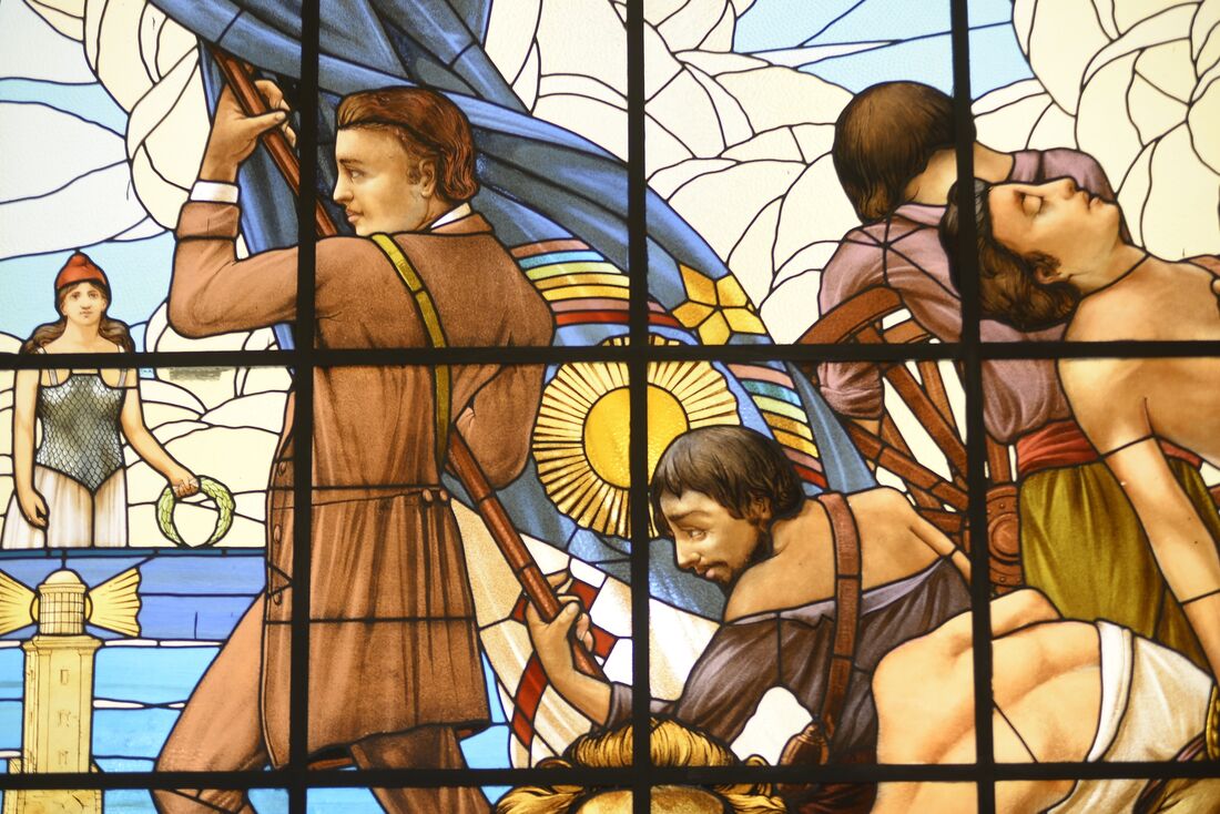 Vitral no Palácio do Campo das Princesas, no Recife, retrata a Revolução Pernambucana