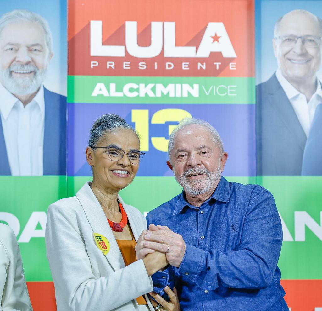 Lula e Marina Silva, ex-ministra do meio ambiente 