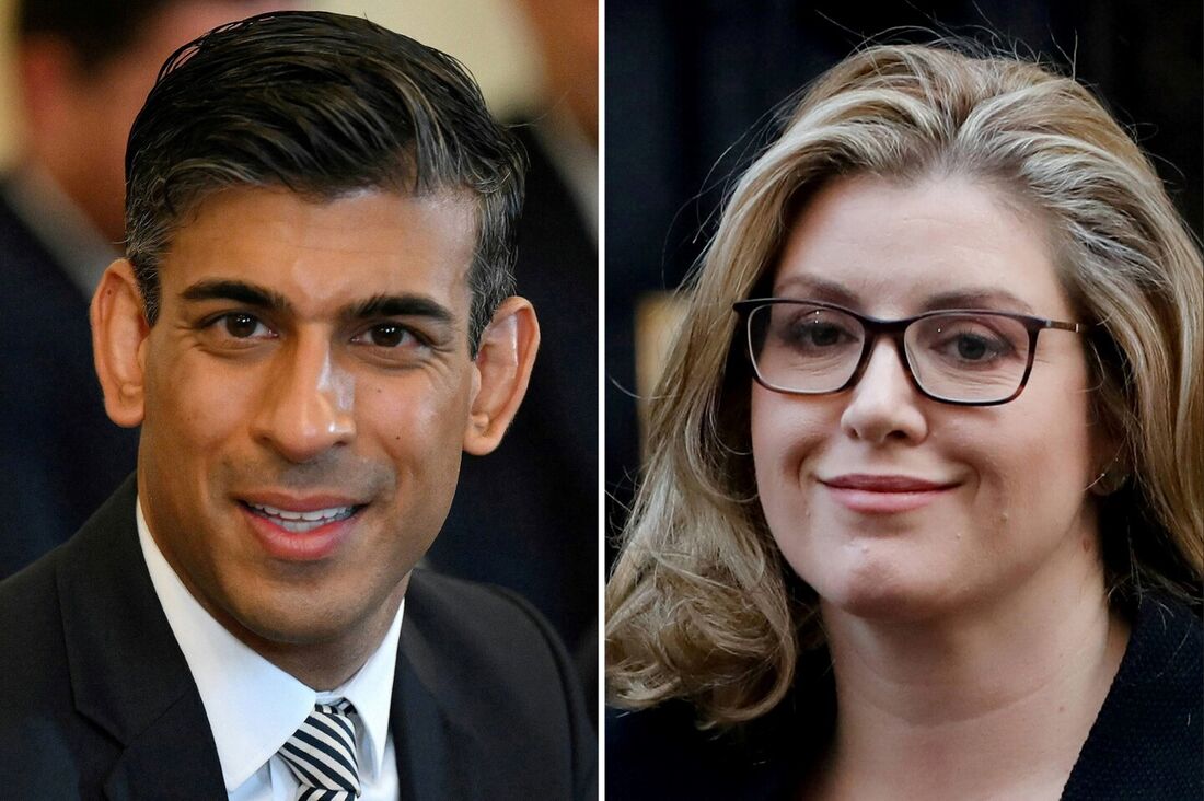 Rishi Sunak e  Penny Mordaunt disputam o cargo de primeiro-ministro