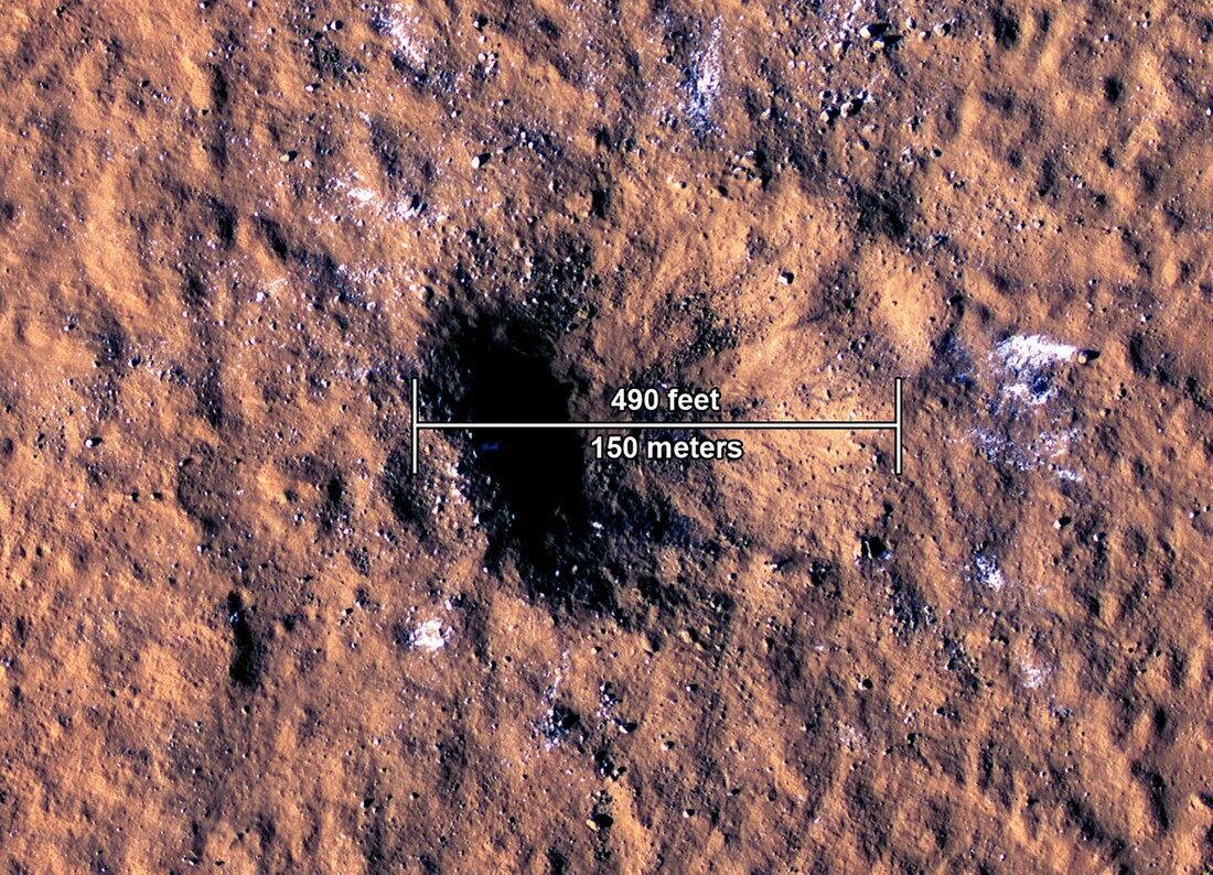 Impacto de meteorito em marte, em 24 de dezembro de 2021