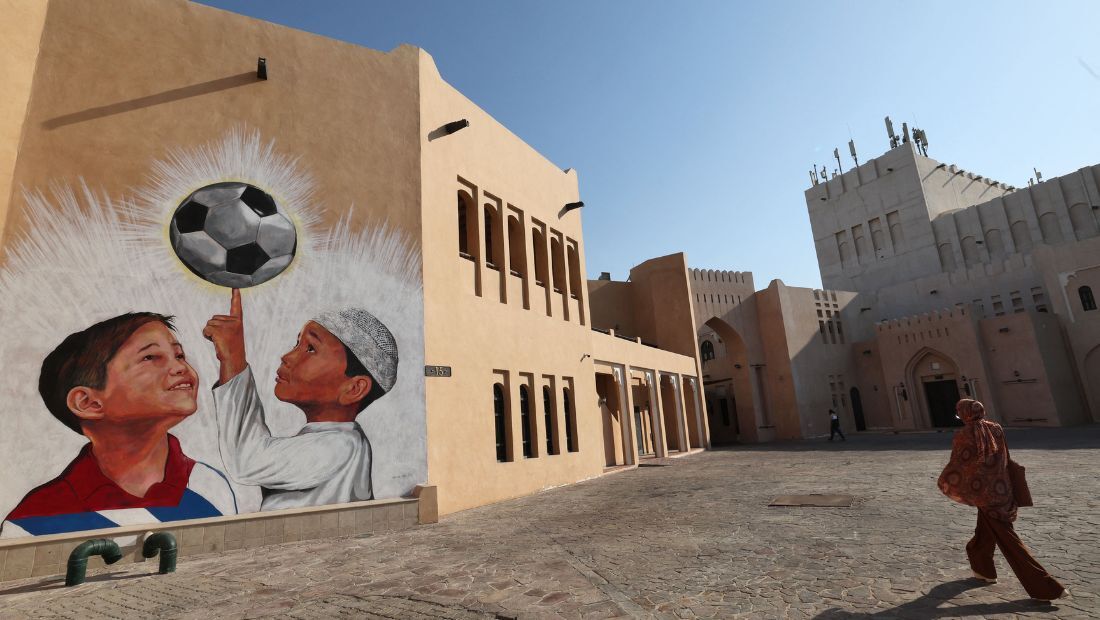 Mural em Katara Cultural Village, na capital Doha