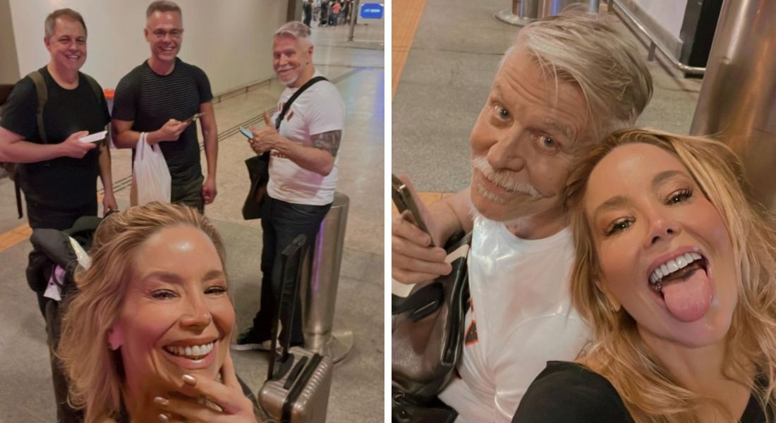 Miguel Falabella passa aniversário em aeroporto com Danielle Winitis por causa de acidente em Congonhas