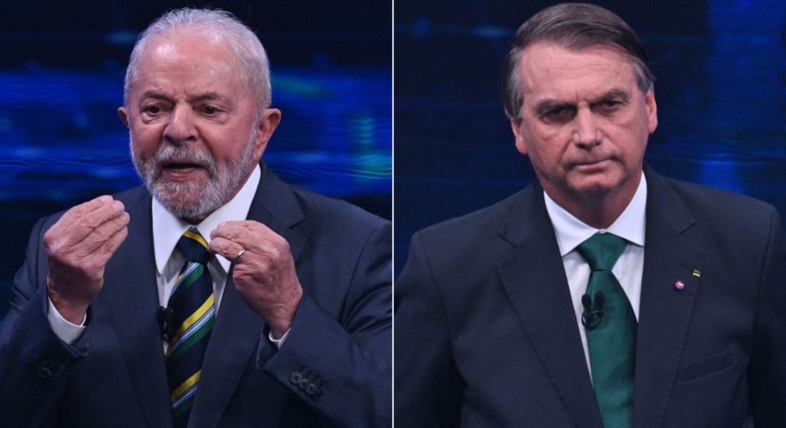 Lula e Jair Bolsonaro durante debate do último domingo (16)