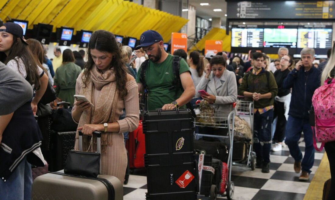 Passageiros no Aeroporto de Congonhas