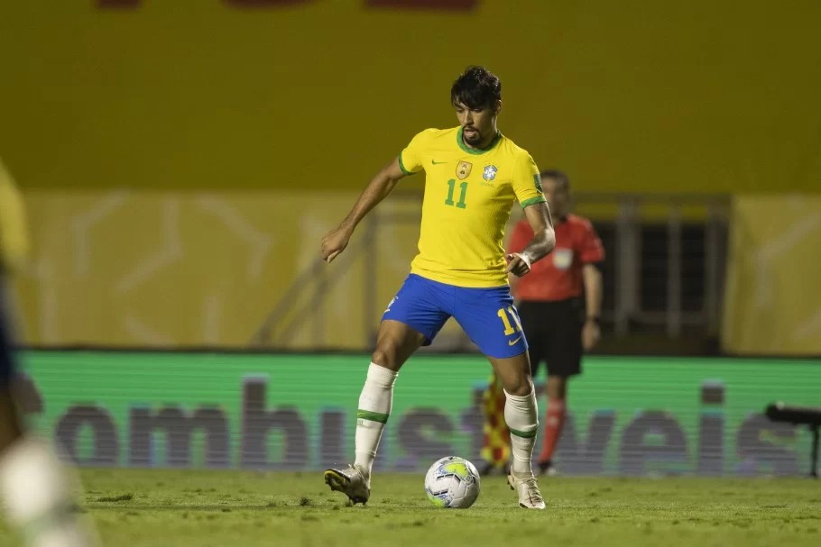 Lucas Paquetá em campo pela Seleção Brasileira