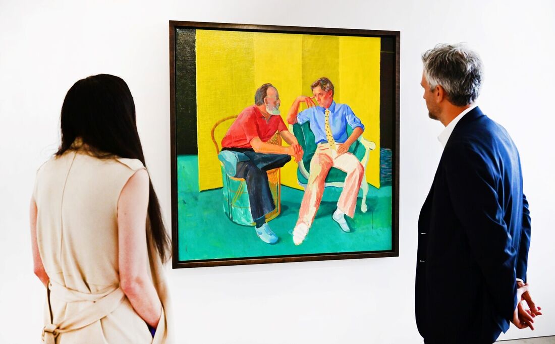 Obra "The Conversation" de David Hockney pertecente à coleção particular de Paul Allen