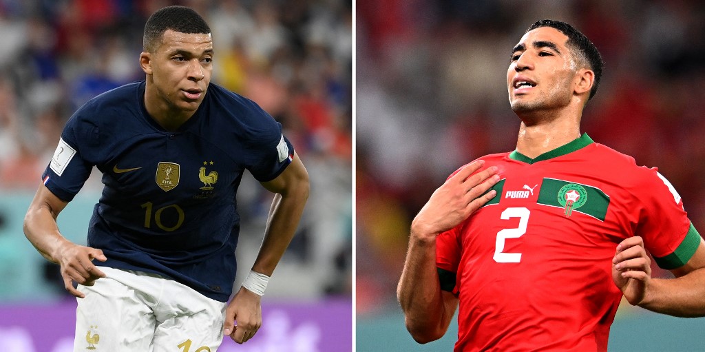 Mbappé e Hakimi são peças fundamentais para França e Marrocos